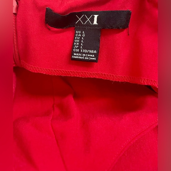 Forever 21 Red (Adjustable) Spaghetti Strap Short Dress Sz L - Picture 5 of 6
